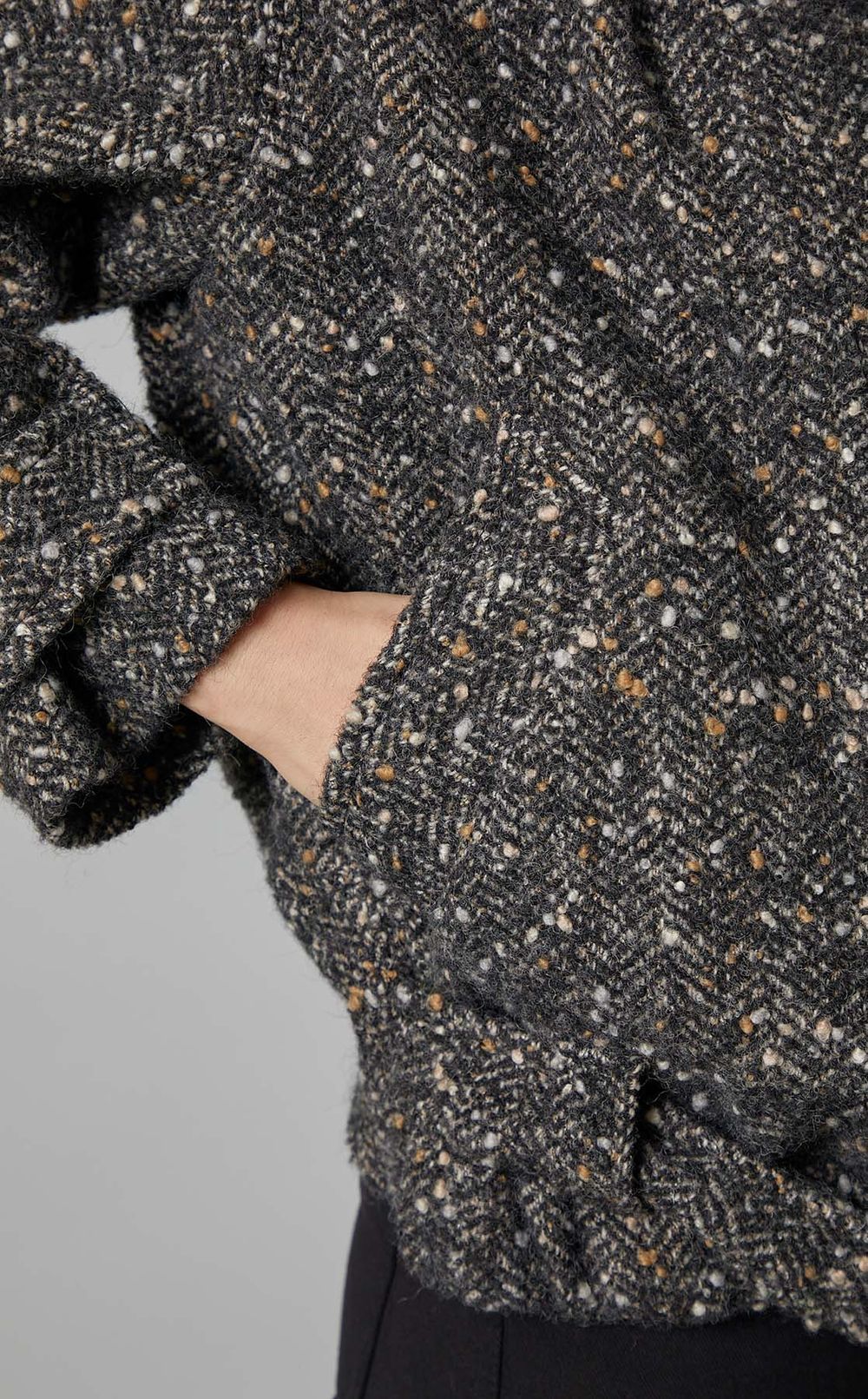 ネップツイードベルテッドジャケット