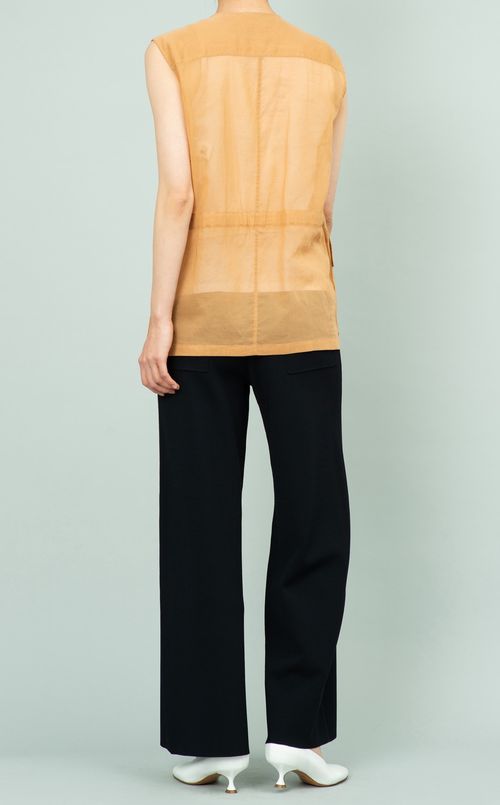 フロントポケットノースリーブブラウス