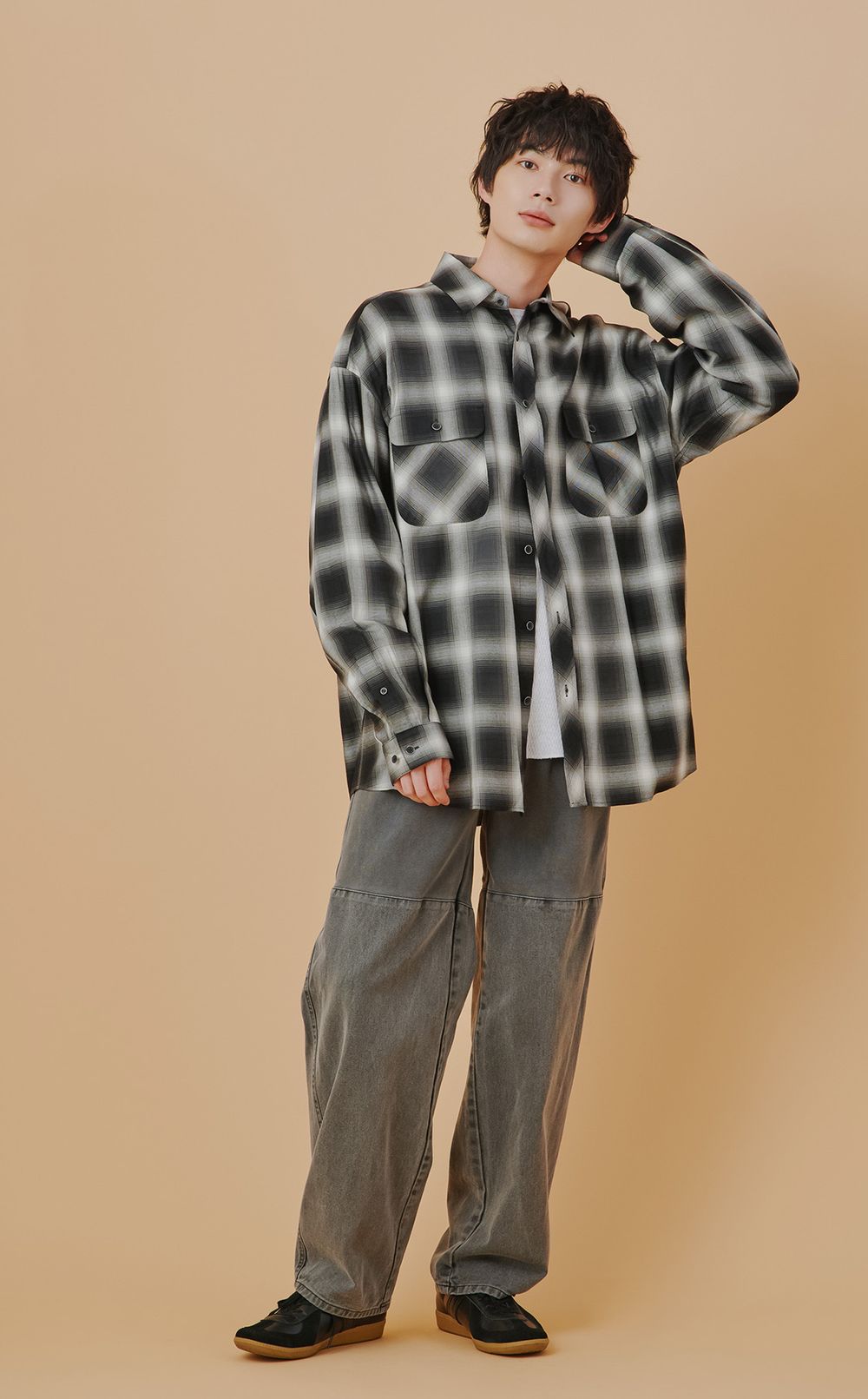 《手洗い可》コットンワッフルTシャツ