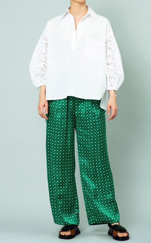 レースバルーンスリーブシャツ