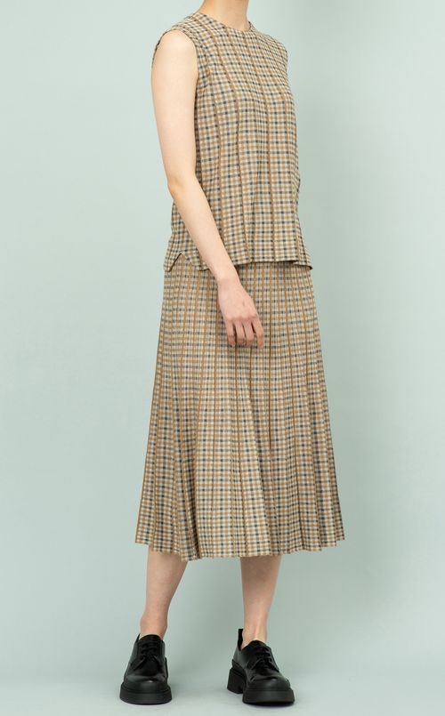 チェックノースリーブプルオーバー