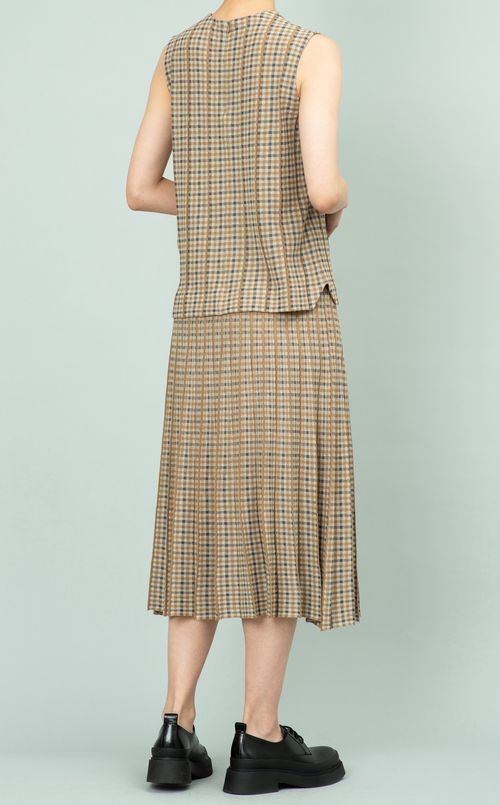 チェックノースリーブプルオーバー