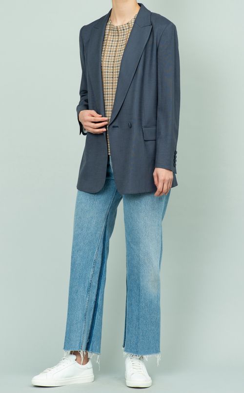 ピークドラペルダブルジャケット