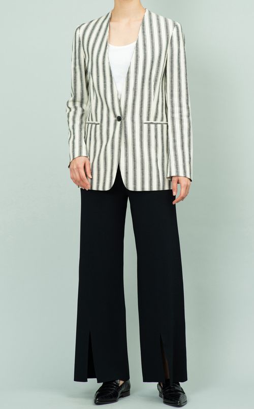 ストライプノーカラージャケット