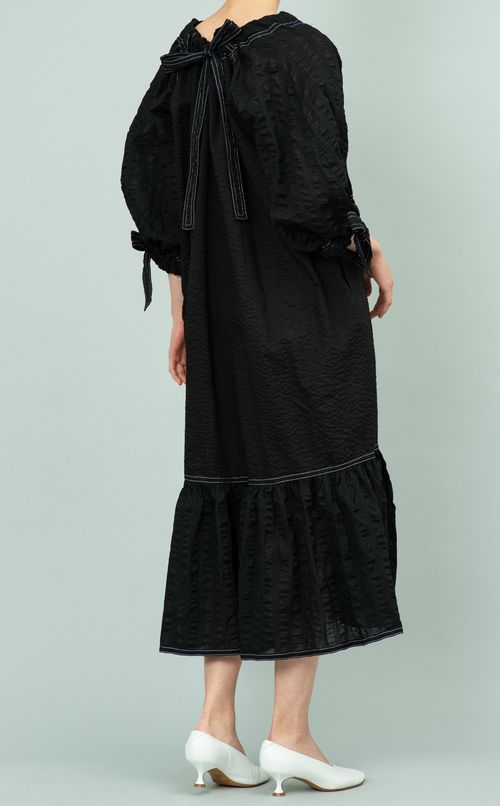 コットンシフォンギャザーワンピース