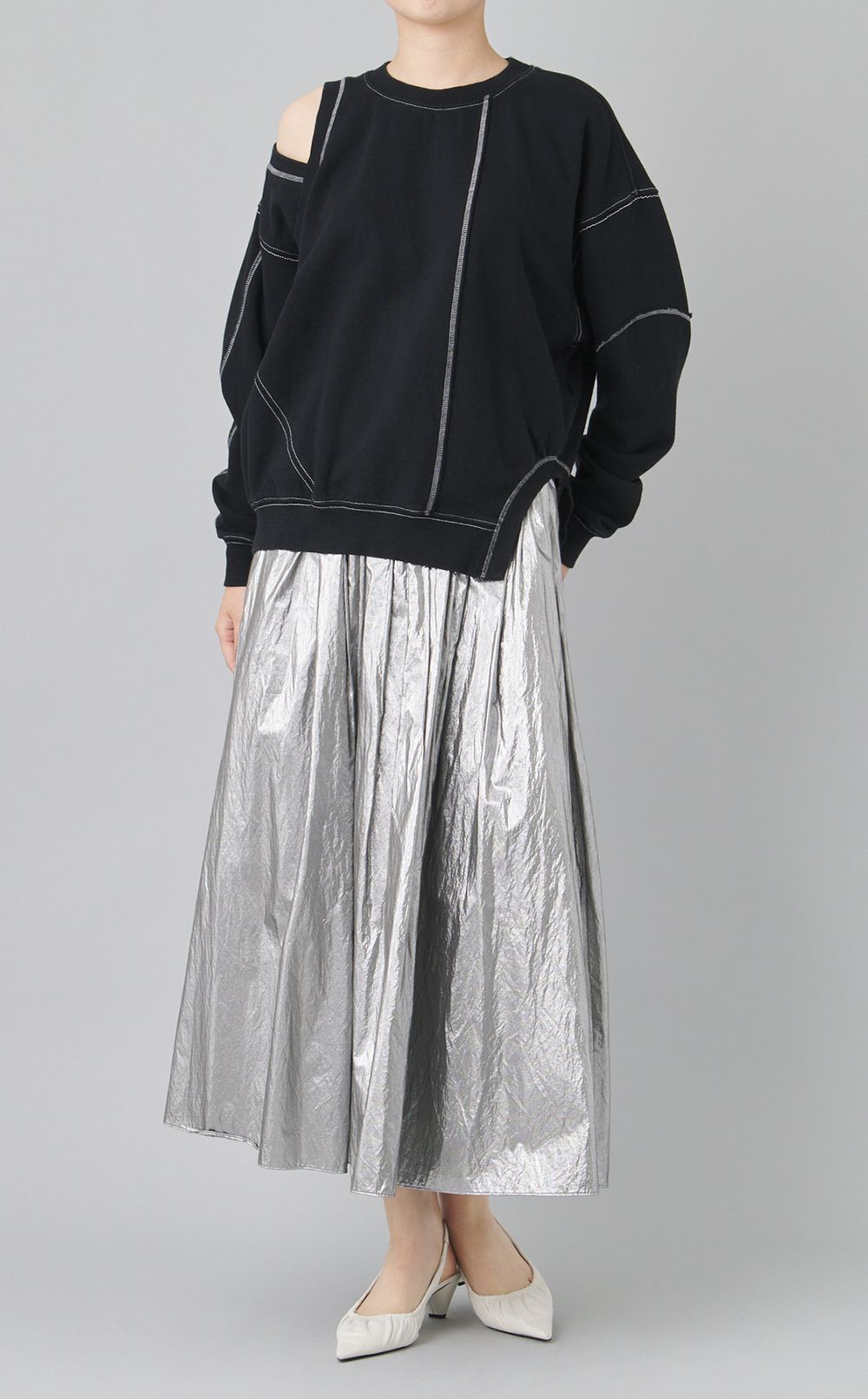 【reADdress】パッチクルーネックスウェットトップス