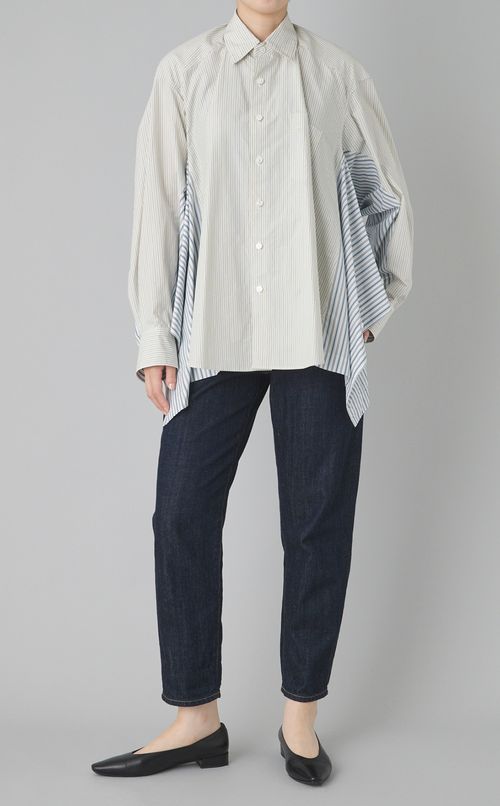 フィンクスストライプダブルエンドシャツ