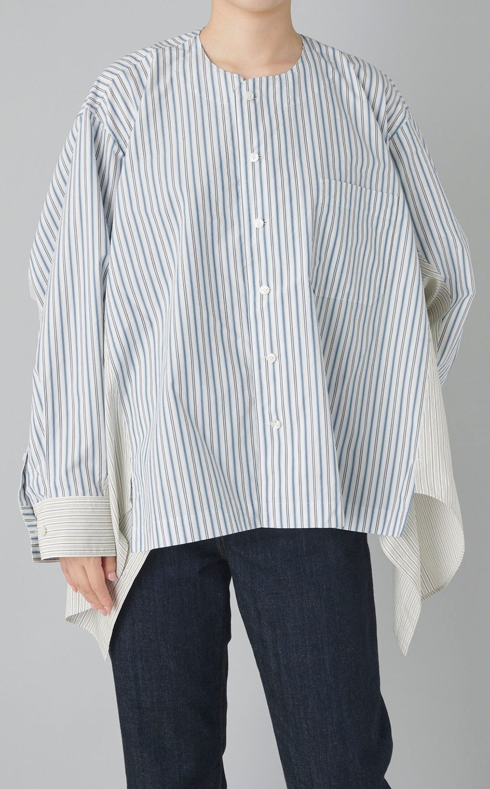 フィンクスストライプダブルエンドシャツ