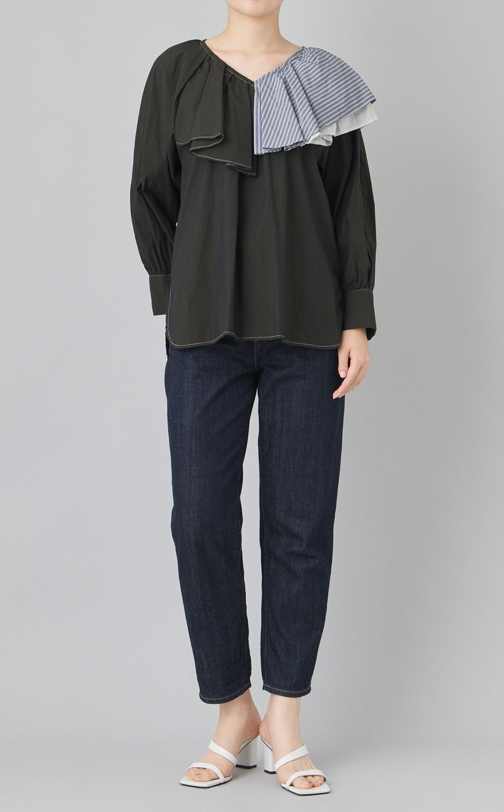 【reADdress】アシメフレアプリーツブラウス