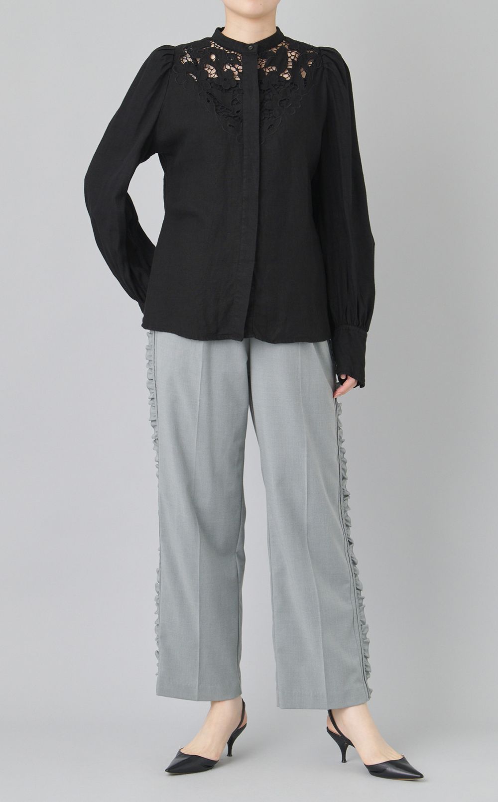 【reADdress】レースリネンブラウス