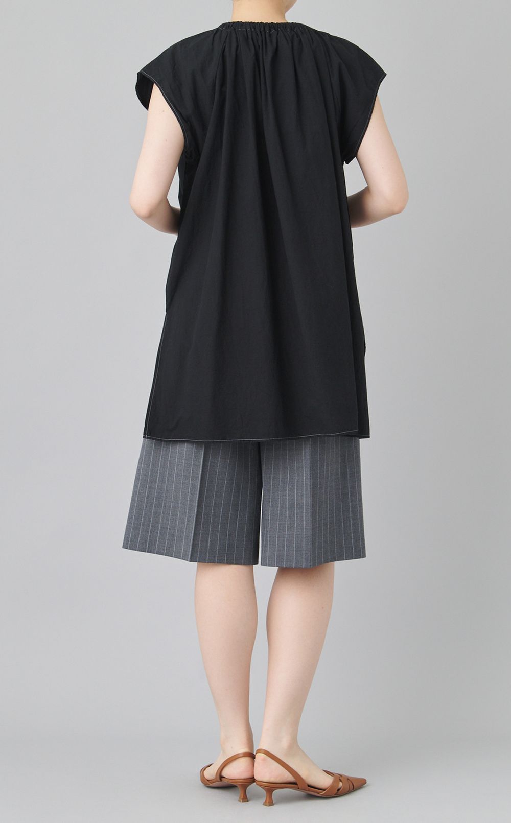 【reADdress】ネックギャザーコットンブラウス