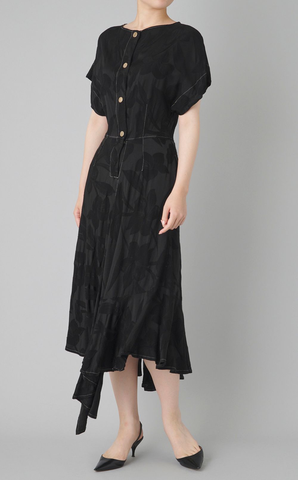 【reADdress】レーヨンアシンメトリーワンピース