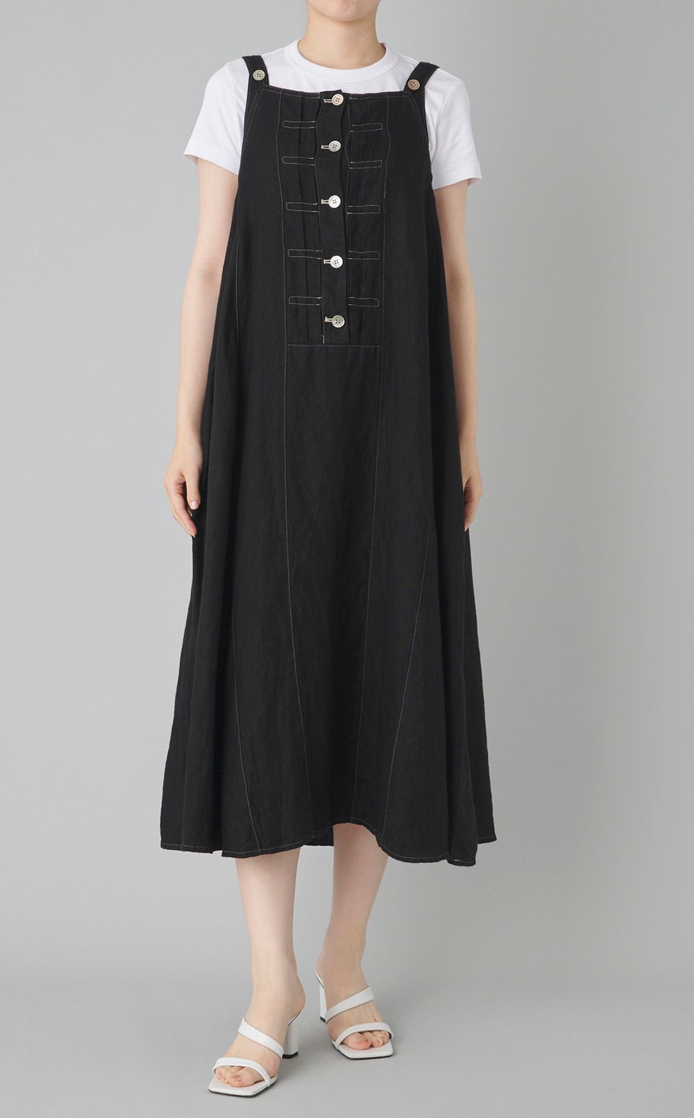 【reADdress】リネンロングジャンパースカート