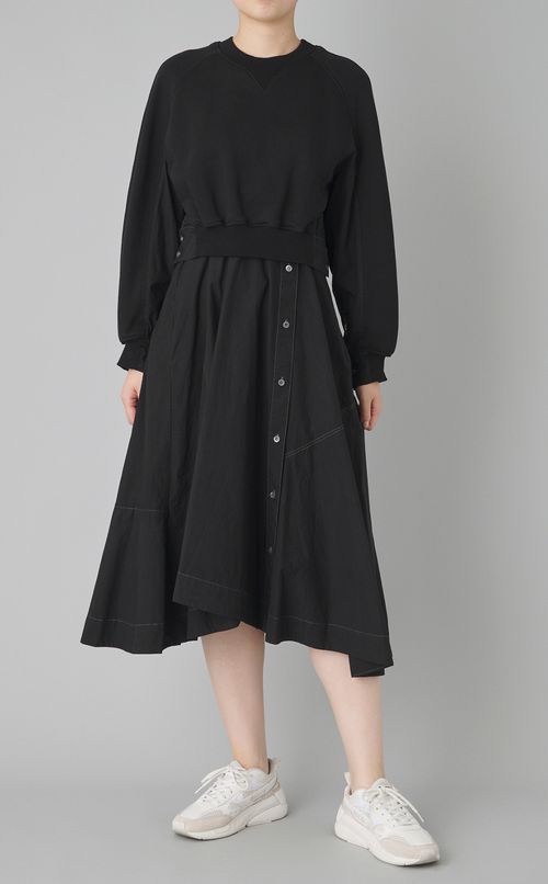 【reADdress】スウェットポプリンコンボワンピース