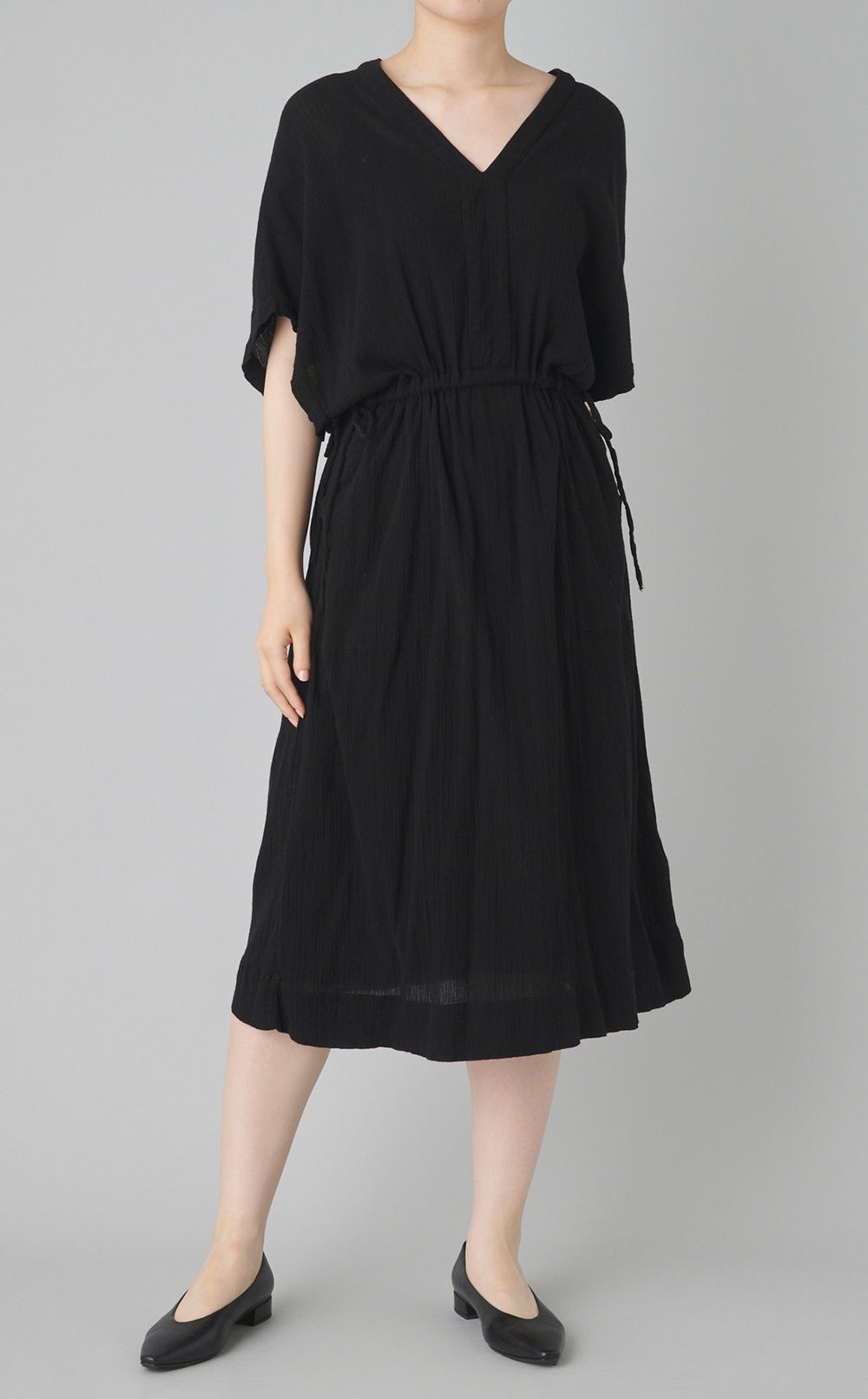 【reADdress】コットンVネックワンピース