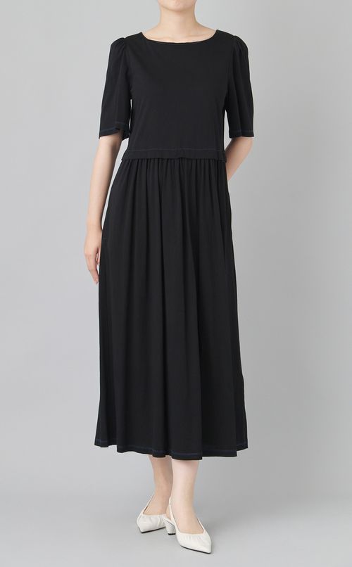 【reADdress】ギャザー切替ジャージワンピース