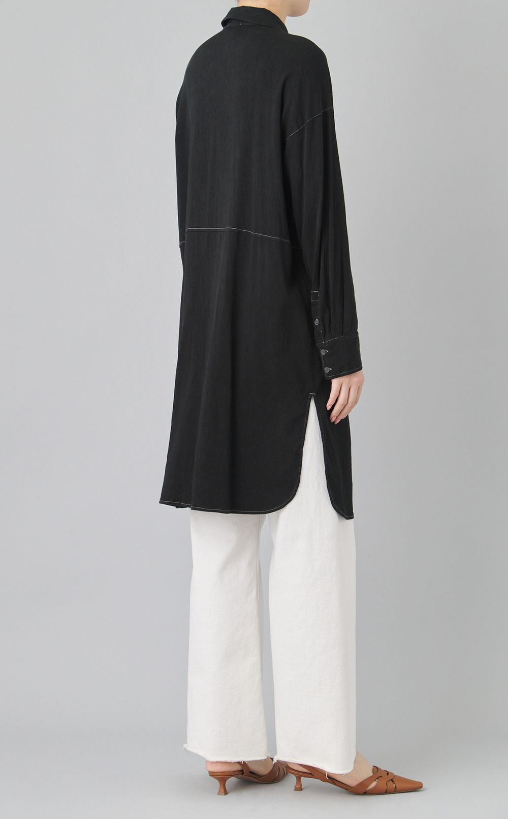 【reADdress】シルクシャツミニワンピース