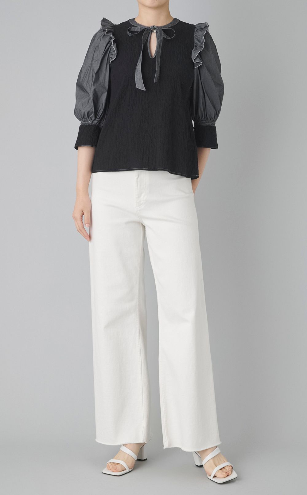 【reADdress】シャーリングフリルブラウス