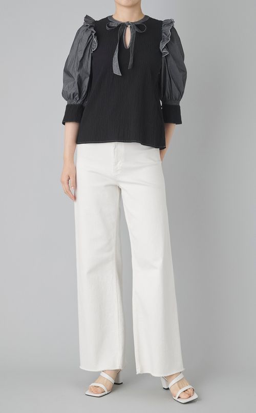 【reADdress】シャーリングフリルブラウス