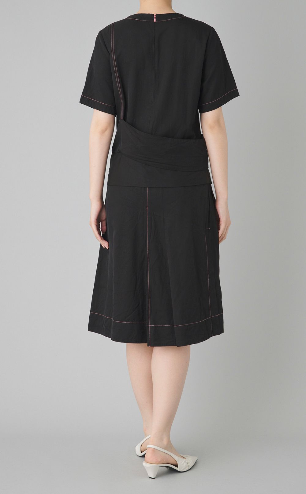 【reADdress】ウエスト切替フレアミディワンピース