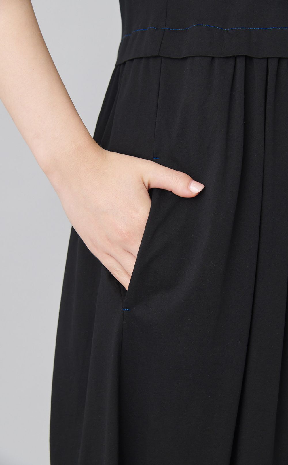 【reADdress】ギャザー切替ジャージワンピース