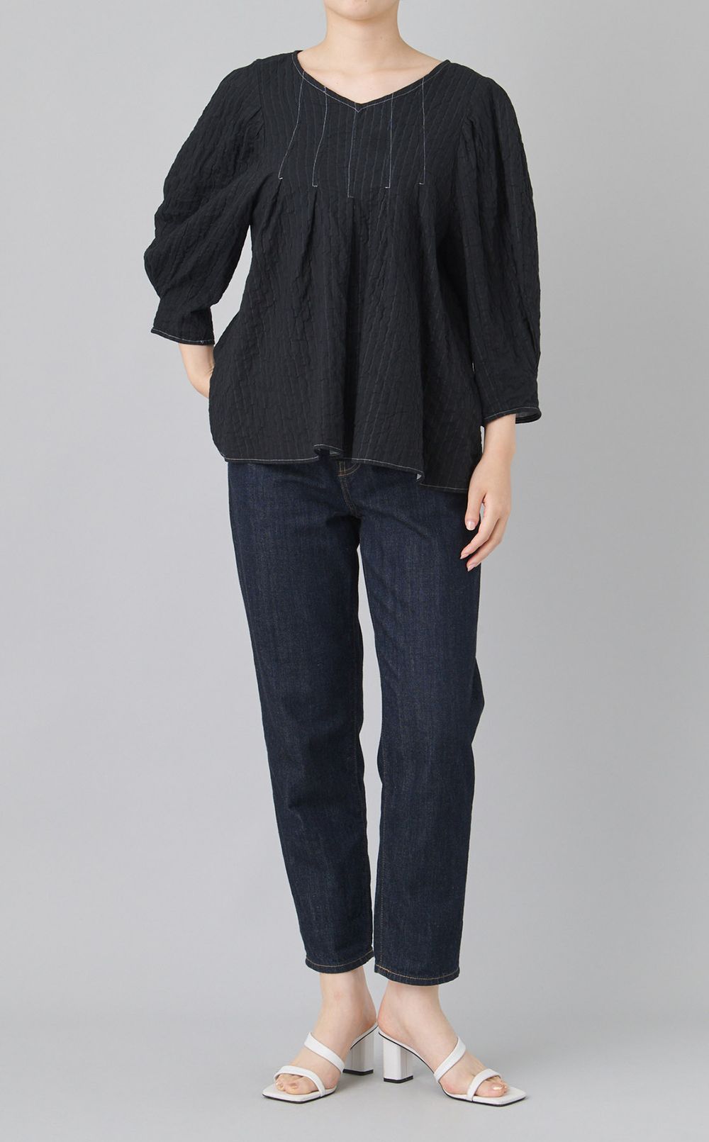 【reADdress】コットンジャカードタックブラウス