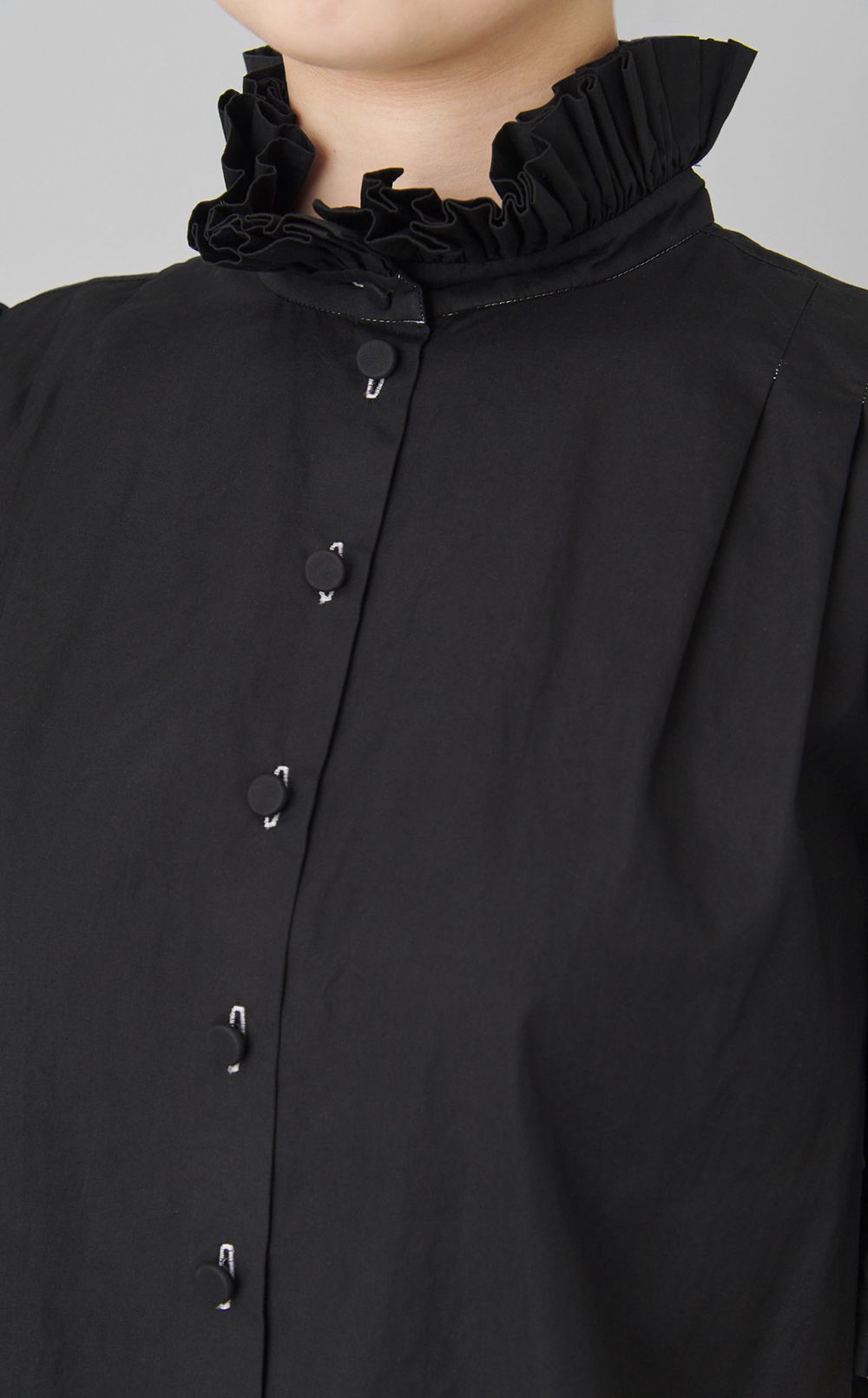 【reADdress】ギャザーハイネックシャツ