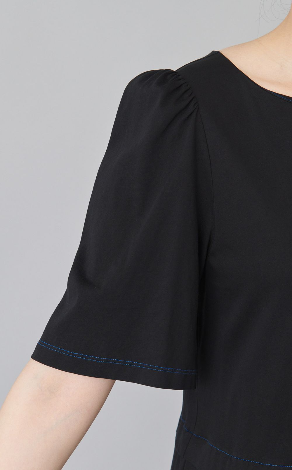 【reADdress】ギャザー切替ジャージワンピース