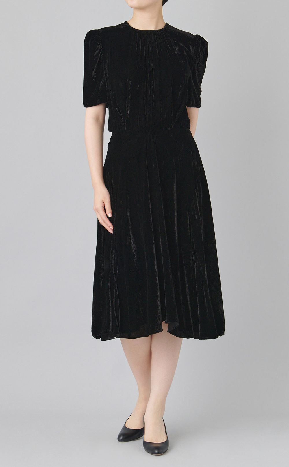 【reADdress】ギャザーショルダーワンピース