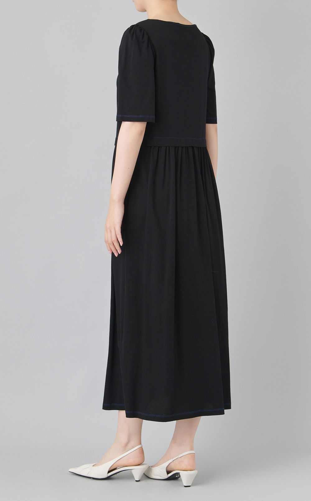 【reADdress】ギャザー切替ジャージワンピース