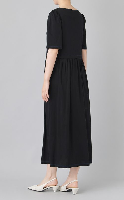 【reADdress】ギャザー切替ジャージワンピース