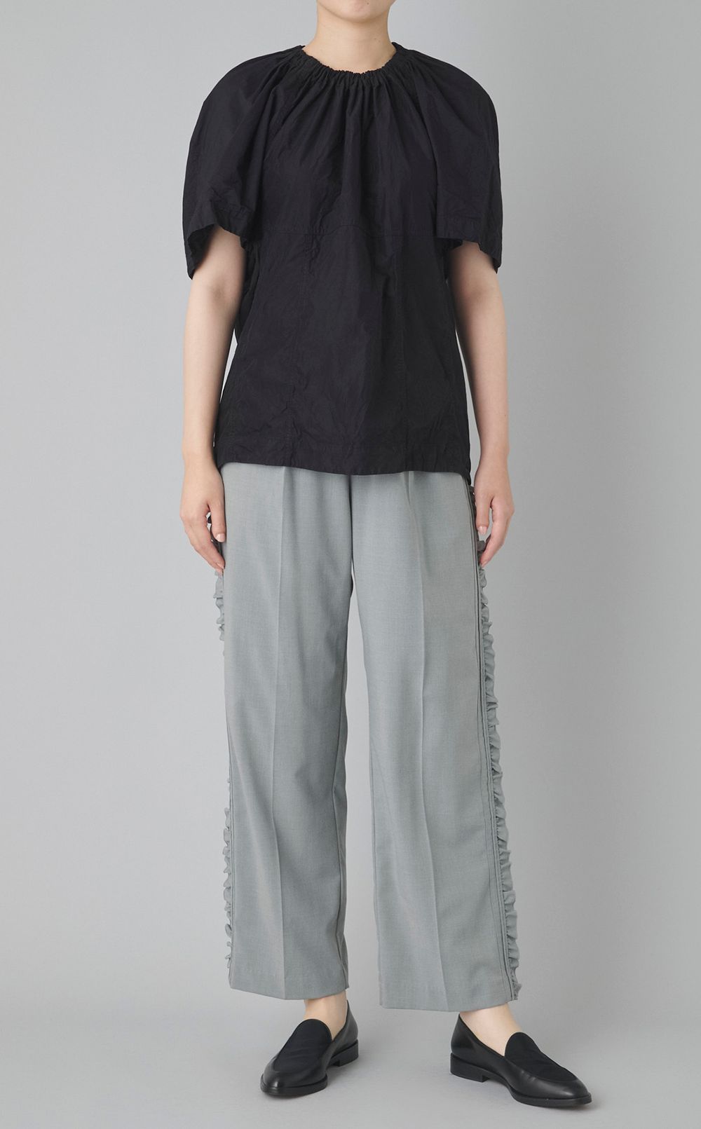 【reADdress】コットンポプリンショートスリーブブラウス