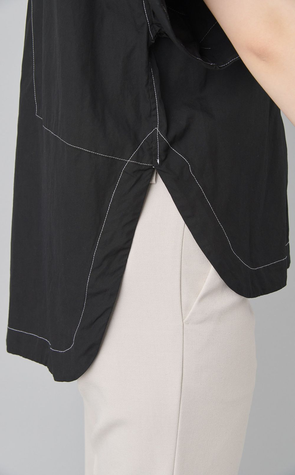 【reADdress】コットンスタンドカラーシャツ