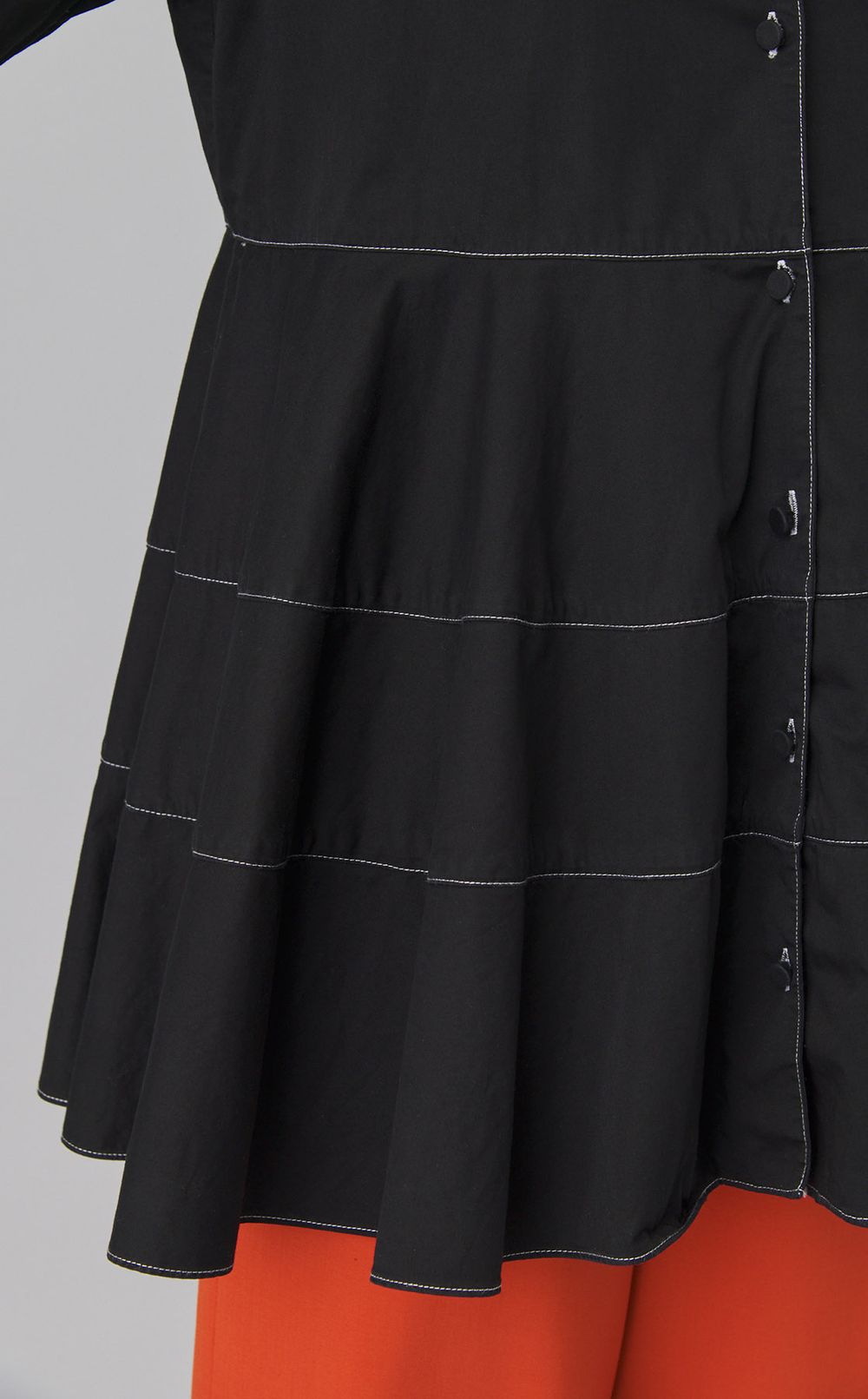 【reADdress】コットンティアードフレアシャツ