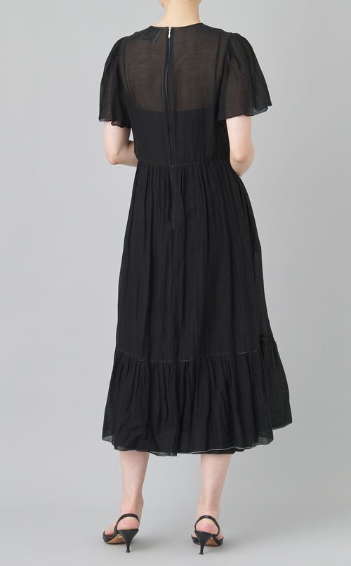 【reADdress】シースルーギャザーミディドレス