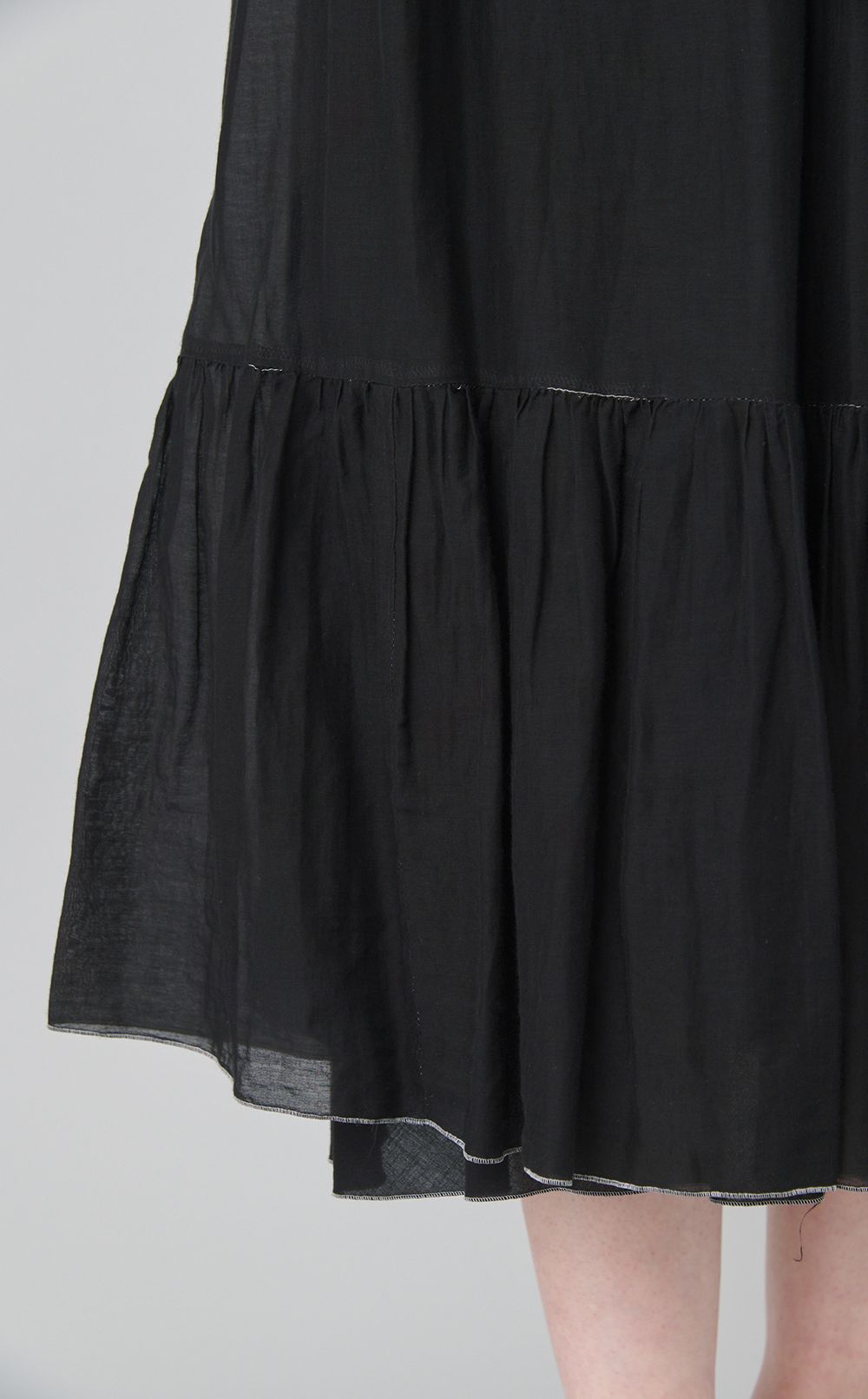 【reADdress】シースルーギャザーミディドレス