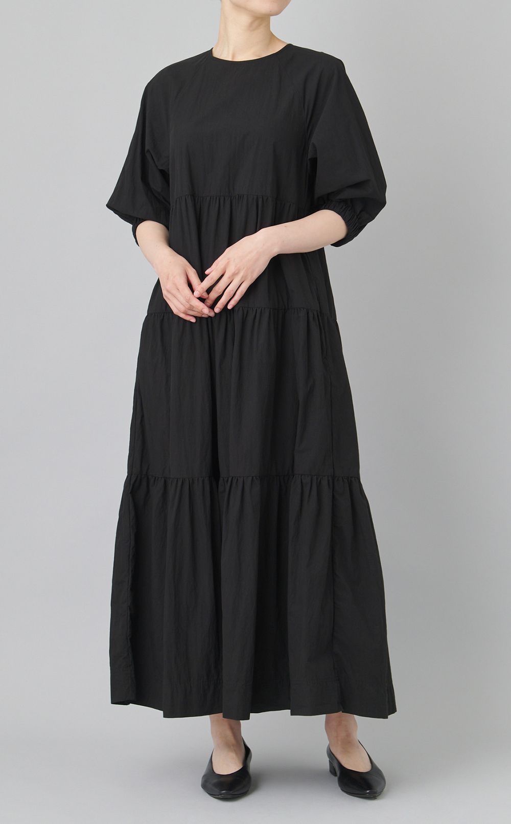 【reADdress】コットン混ティアードワンピース