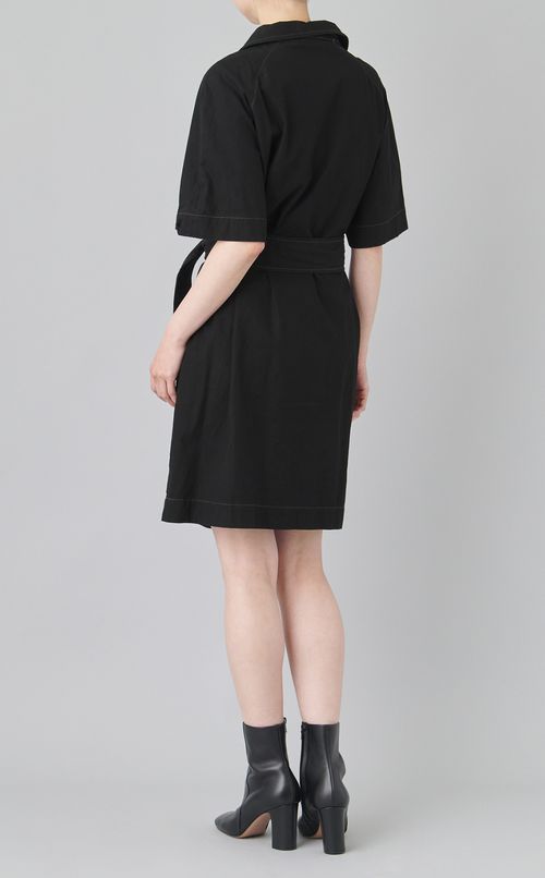 【reADdress】スキッパーベルテッドシャツワンピース