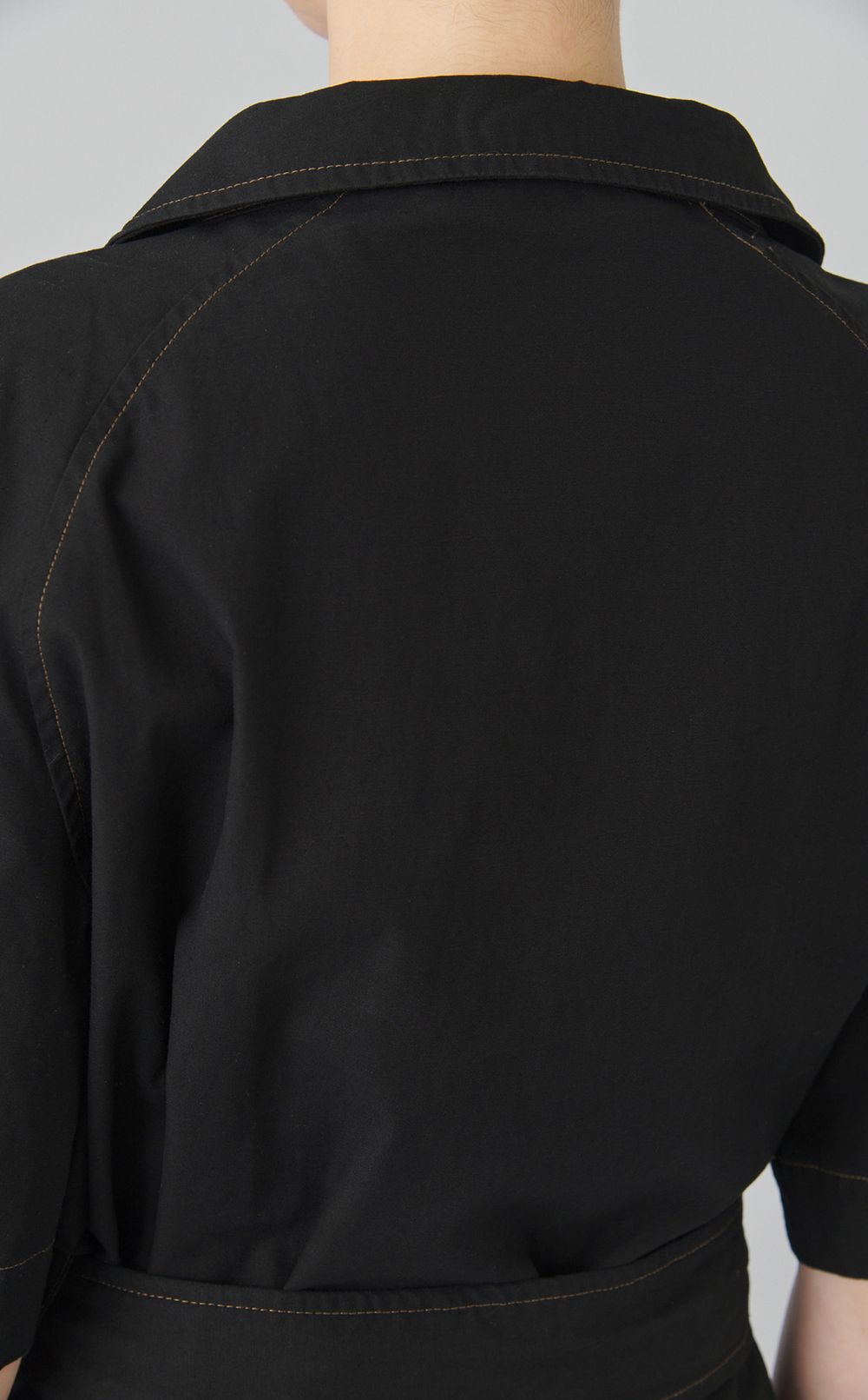 【reADdress】スキッパーベルテッドシャツワンピース