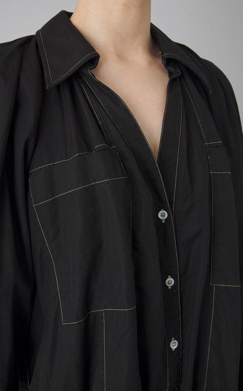 【reADdress】コットンポプリンパフスリーブワンピース