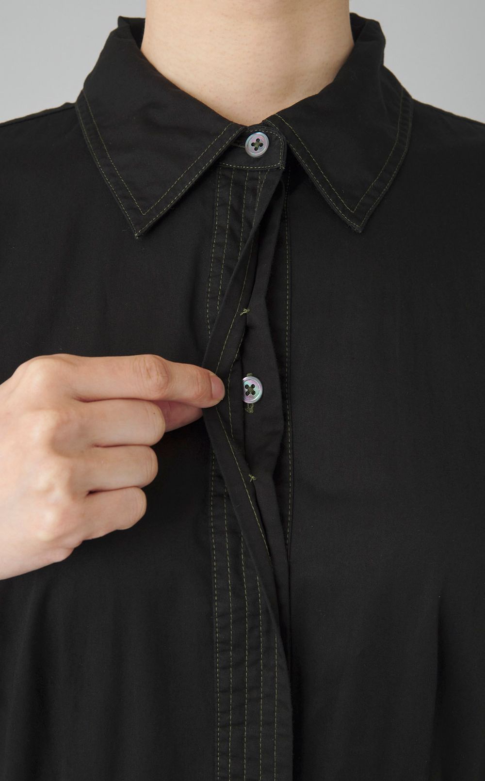 【reADdress】キャップスリーブロングシャツワンピース