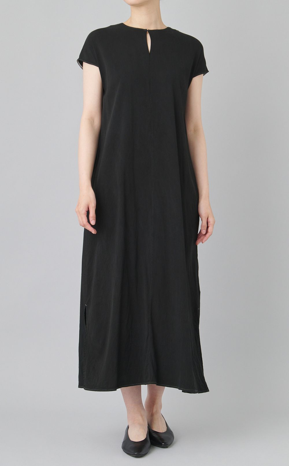 【reADdress】フレンチスリーブシルクワンピース