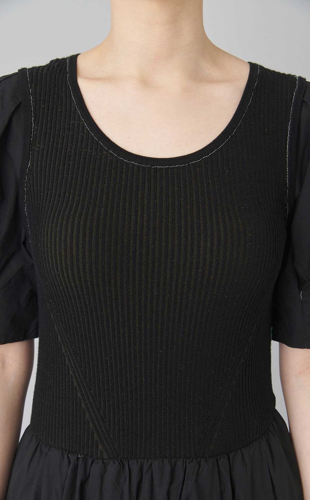 【reADdress】ニットコンビフレアワンピース