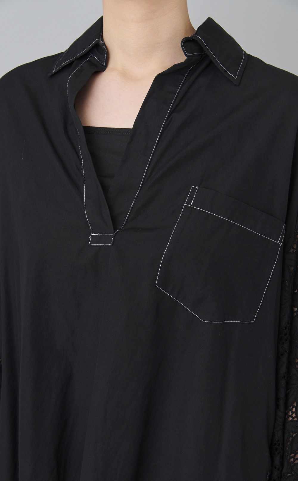 【reADdress】レースバルーンスリーブシャツ