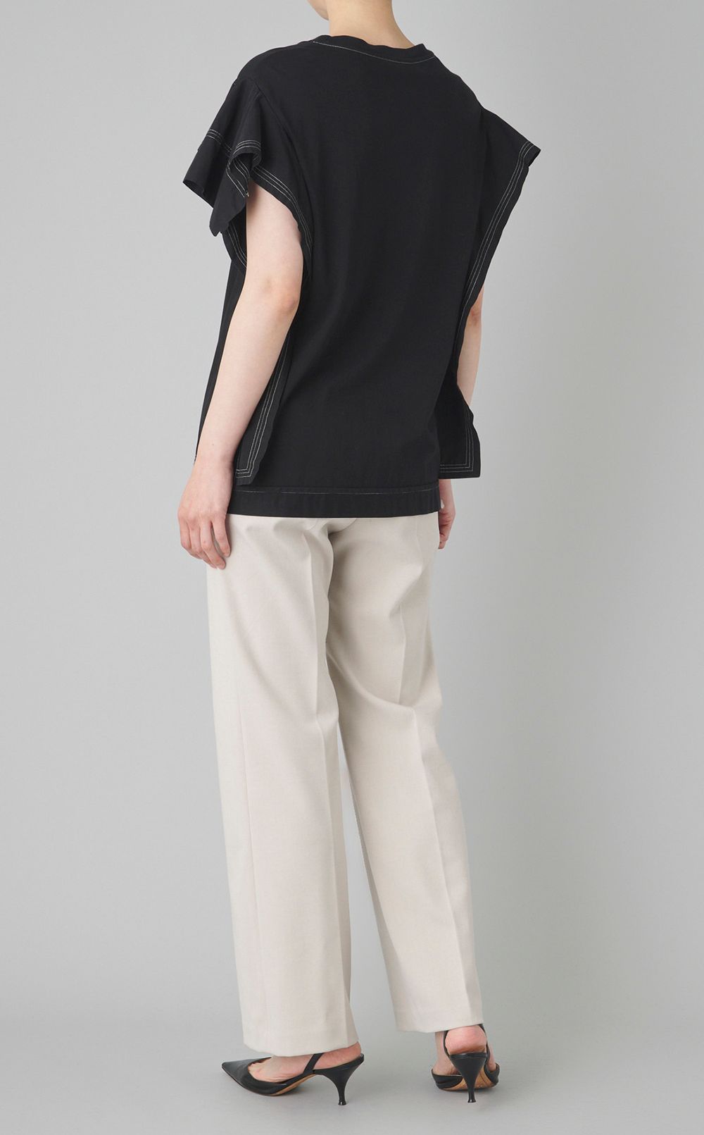 【reADdress】クルーネックコンビTシャツ