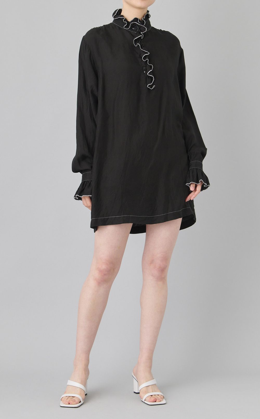 【reADdress】ラッフルシャツワンピース