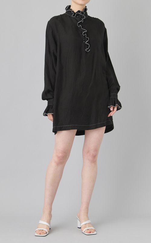 【reADdress】ラッフルシャツワンピース