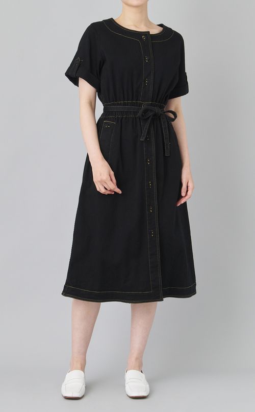 【reADdress】ベルテッドハーフスリーブワンピース