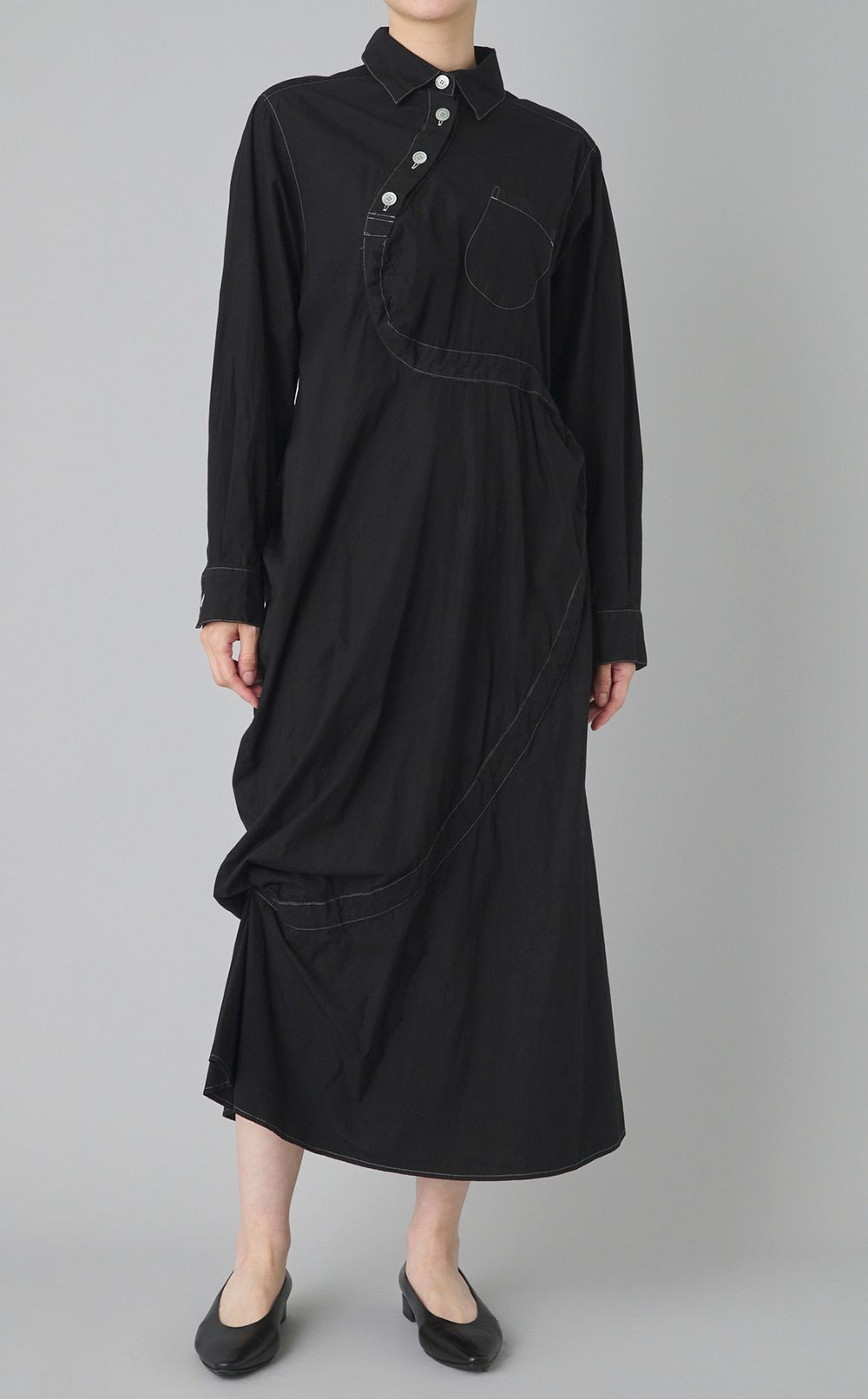 【reADdress】アシンメトリーストライプワンピース