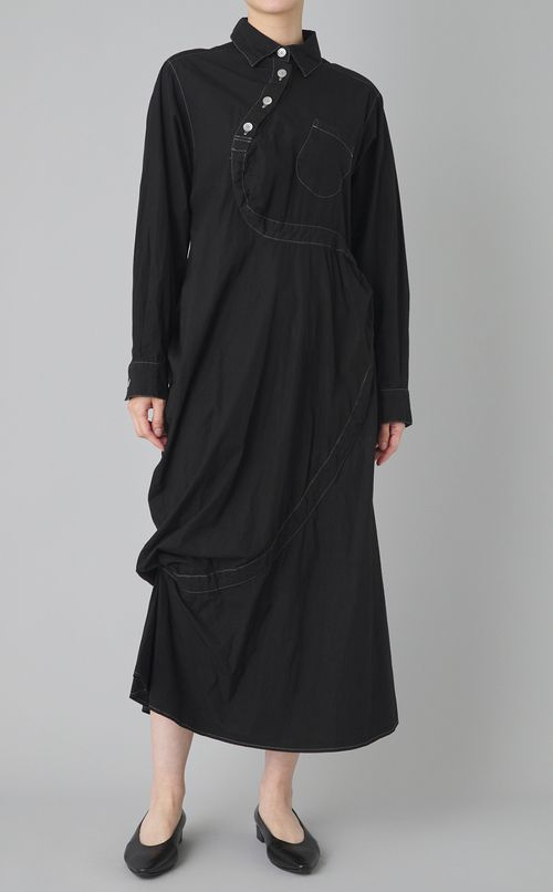 【reADdress】アシンメトリーストライプワンピース